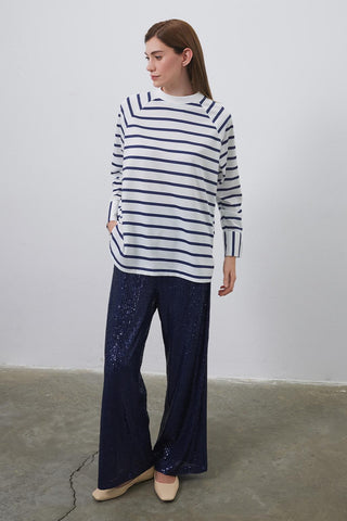 Lova Gold Buttoned Tunic Indigo