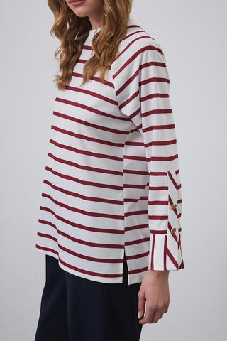 Lova Gold Buttoned Tunic Burgundy