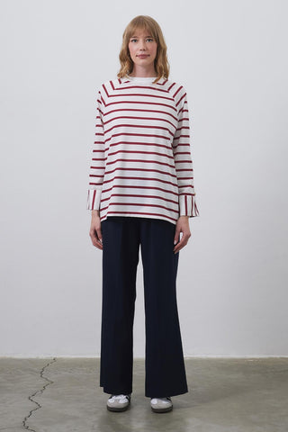 Lova Gold Buttoned Tunic Burgundy