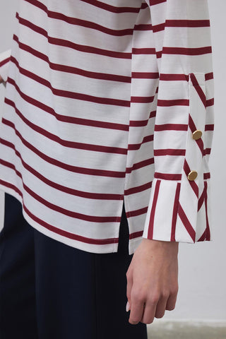 Lova Gold Buttoned Tunic Burgundy