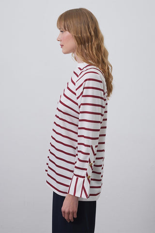 Lova Gold Buttoned Tunic Burgundy