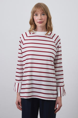 Lova Gold Buttoned Tunic Burgundy