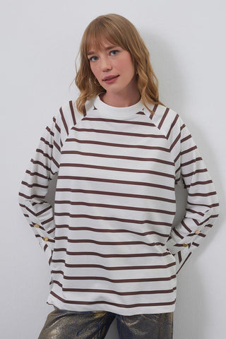 Lova Gold Buttoned Tunic Brown