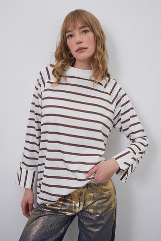 Lova Gold Buttoned Tunic Brown