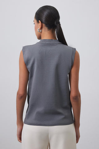 Mara Summer Sleeveless Knitwear Gray