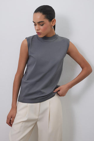 Mara Summer Sleeveless Knitwear Gray