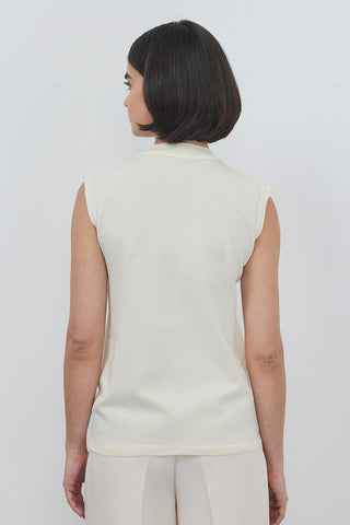 Mara Summer Sleeveless Knitwear Ecru