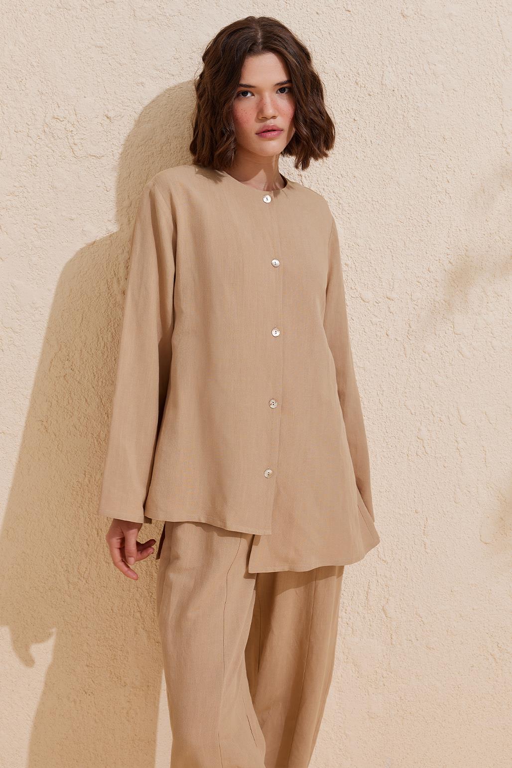 Marissa Shirt Trousers Set Safari