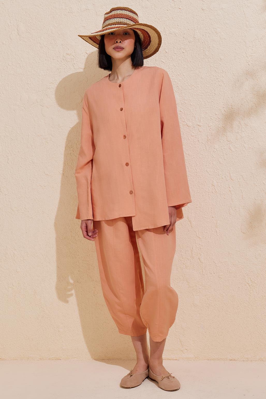 Marissa Shirt Trousers Set Salmon