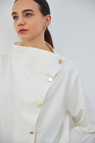 Milana Asymmetrical Shirt Ecru