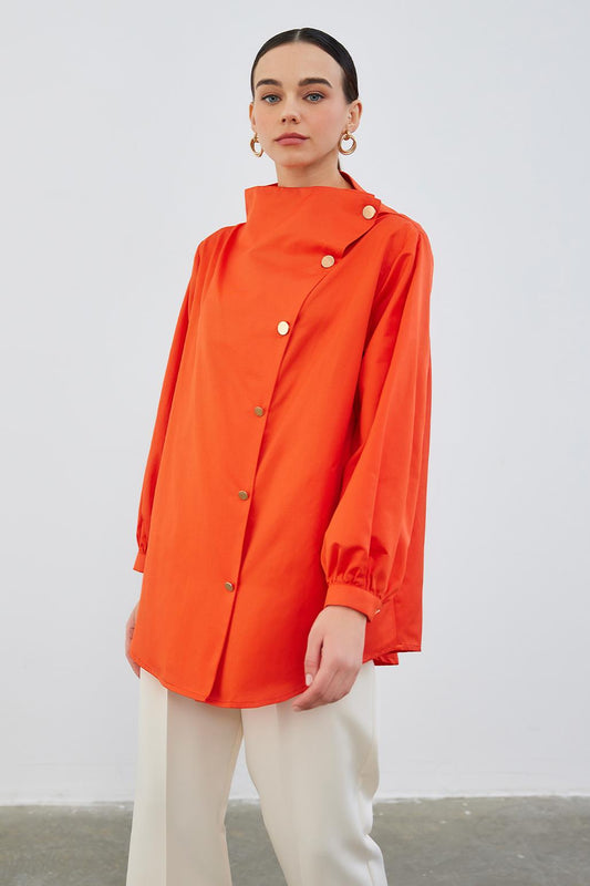 Milana Asymmetrical Shirt Plum