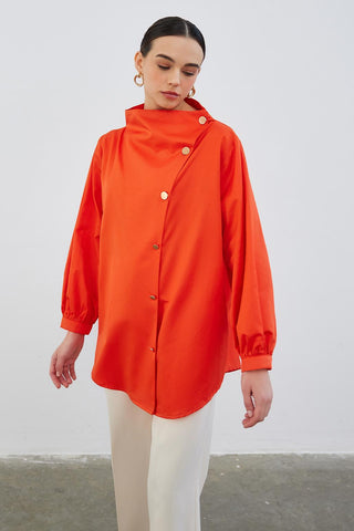 Milana Asymmetrical Shirt Plum