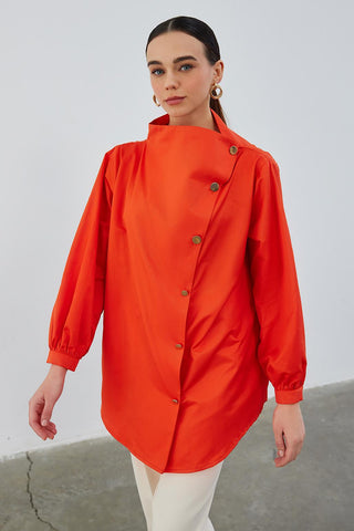 Milana Asymmetrical Shirt Plum