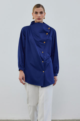 Milana Asymmetric Shirt Sax