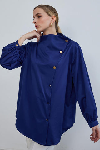 Milana Asymmetric Shirt Sax