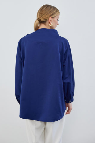 Milana Asymmetric Shirt Sax