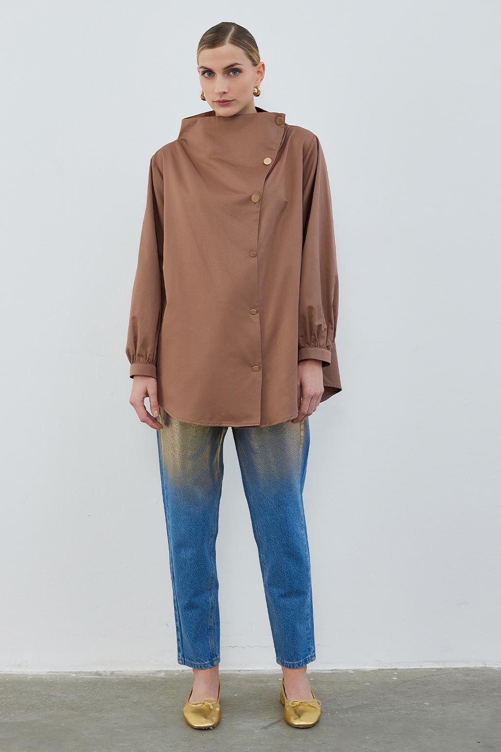Milana Asymmetrical Shirt Terracotta