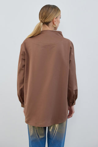Milana Asymmetrical Shirt Terracotta