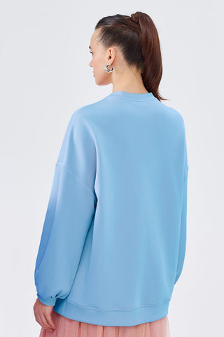 Mima Floral Applique Tunic Sky Blue