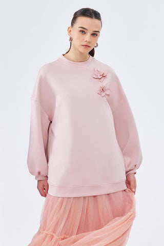 Mima Floral Applique Tunic Powder