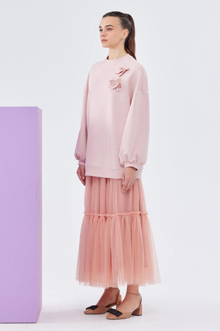 Mima Floral Applique Tunic Powder