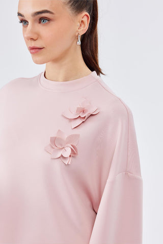 Mima Floral Applique Tunic Powder