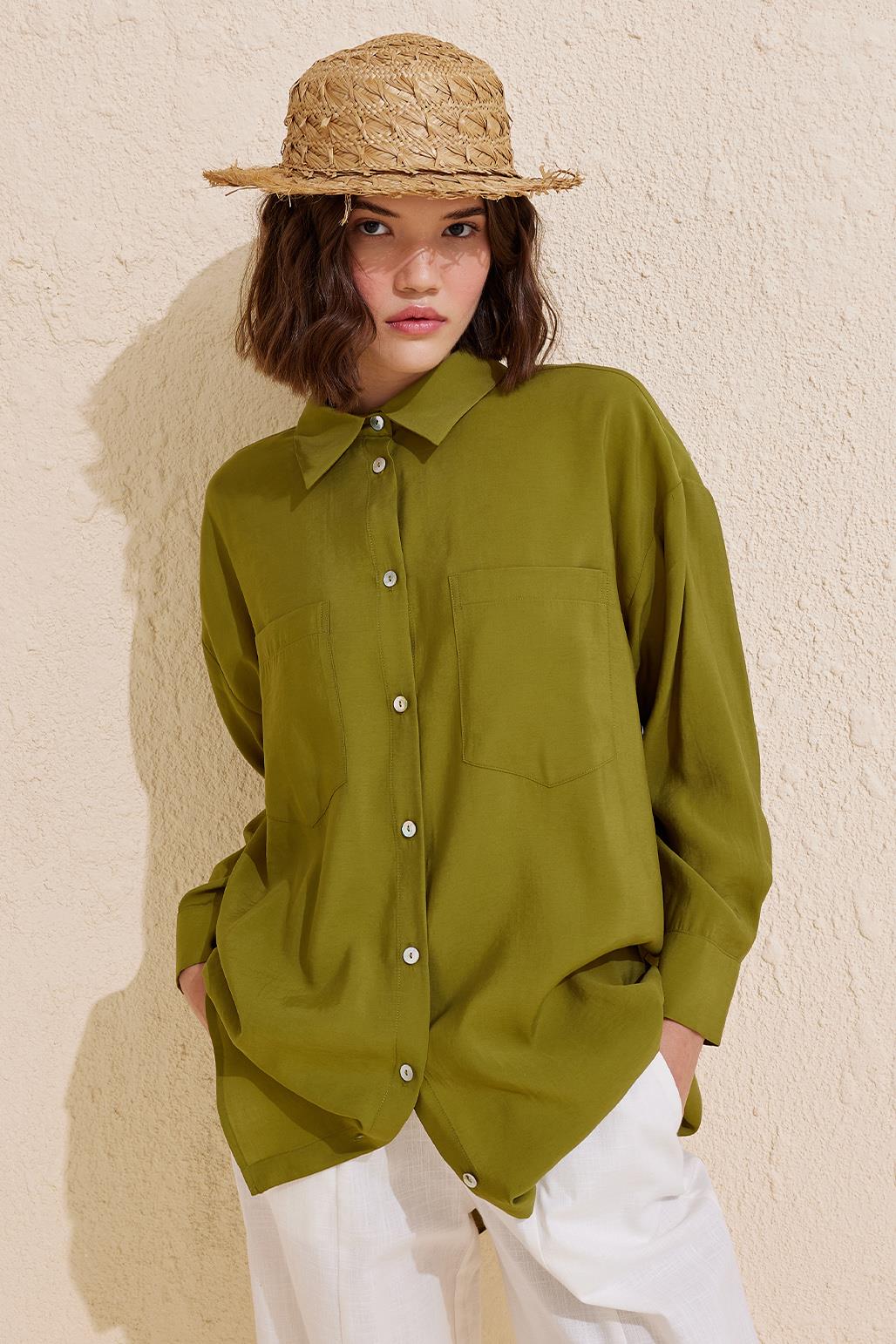 Modal Basic Shirt Olive Green