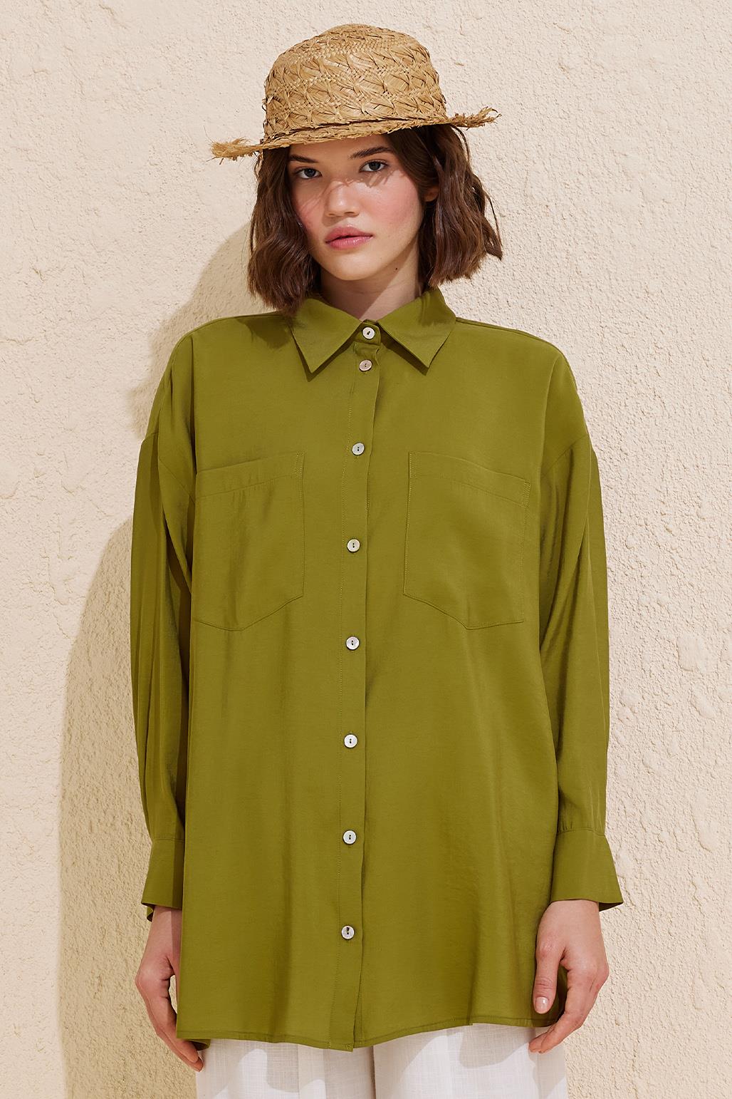 Modal Basic Shirt Olive Green