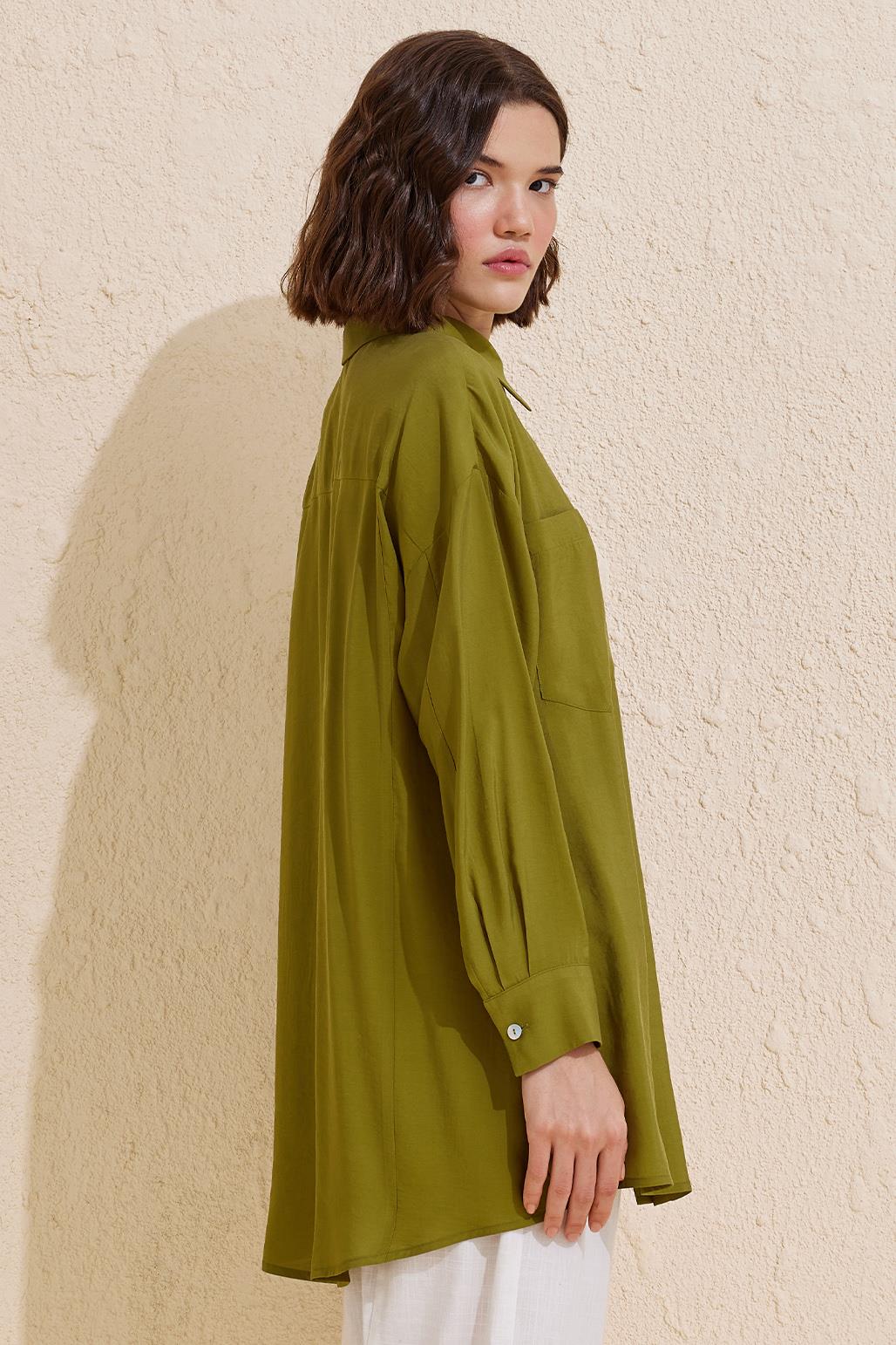 Modal Basic Shirt Olive Green