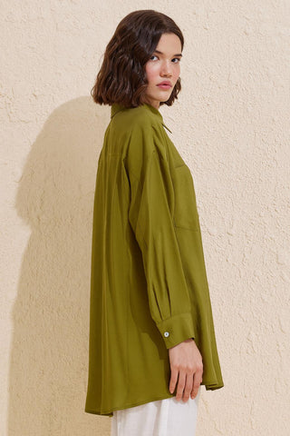 Modal Basic Shirt Olive Green