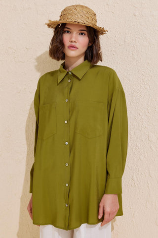 Modal Basic Shirt Olive Green
