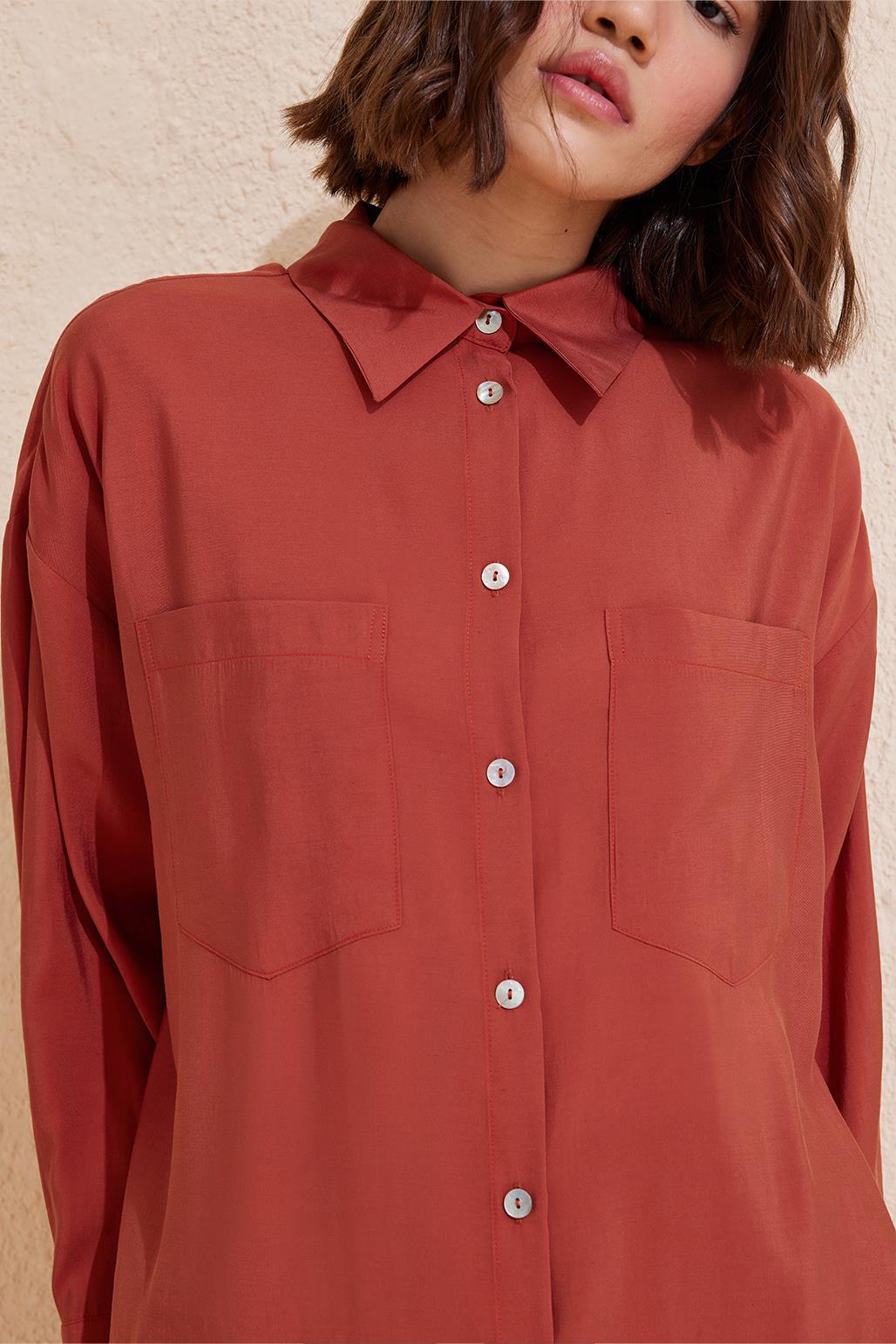 Modal Basic Shirt Terracotta