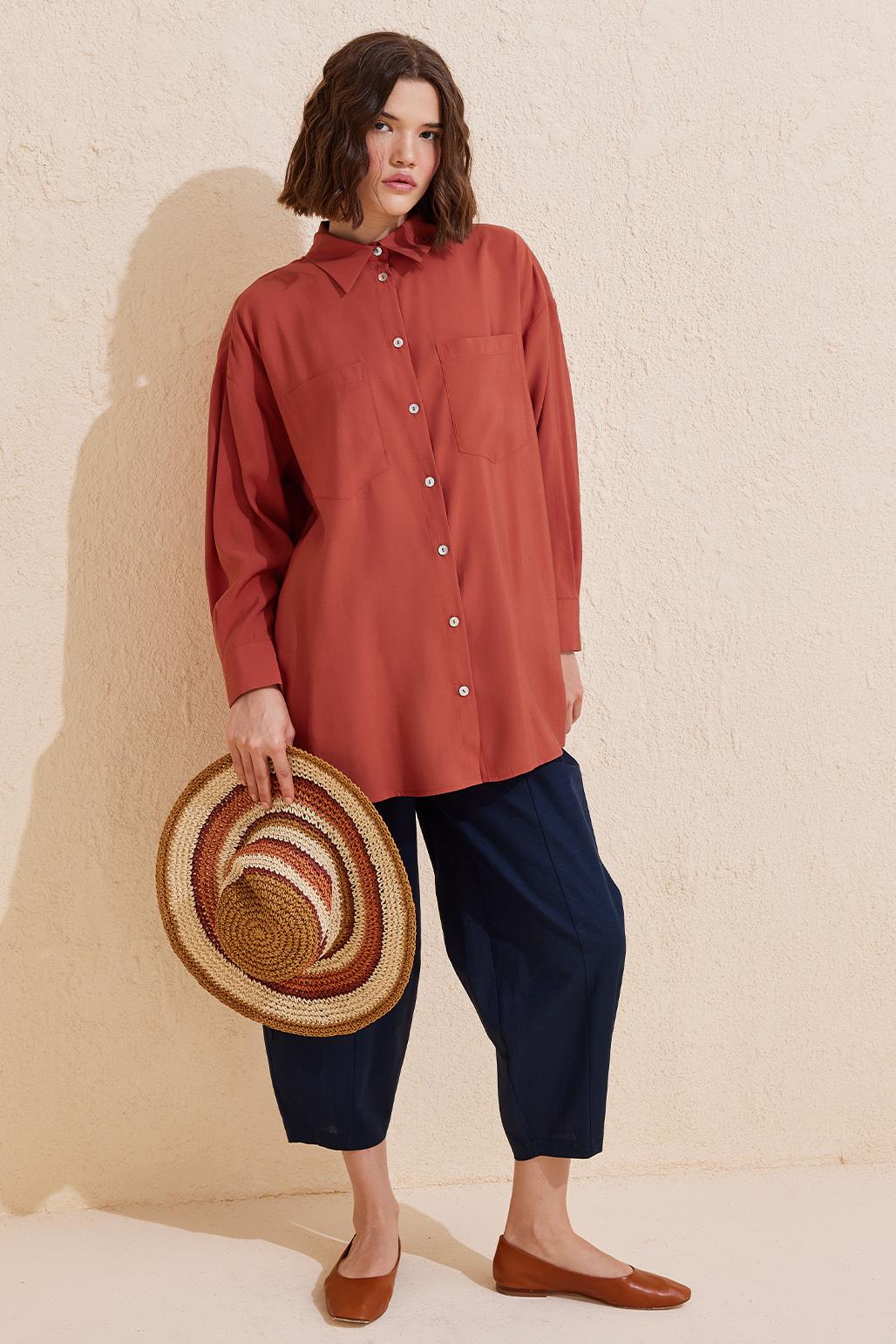 Modal Basic Shirt Terracotta