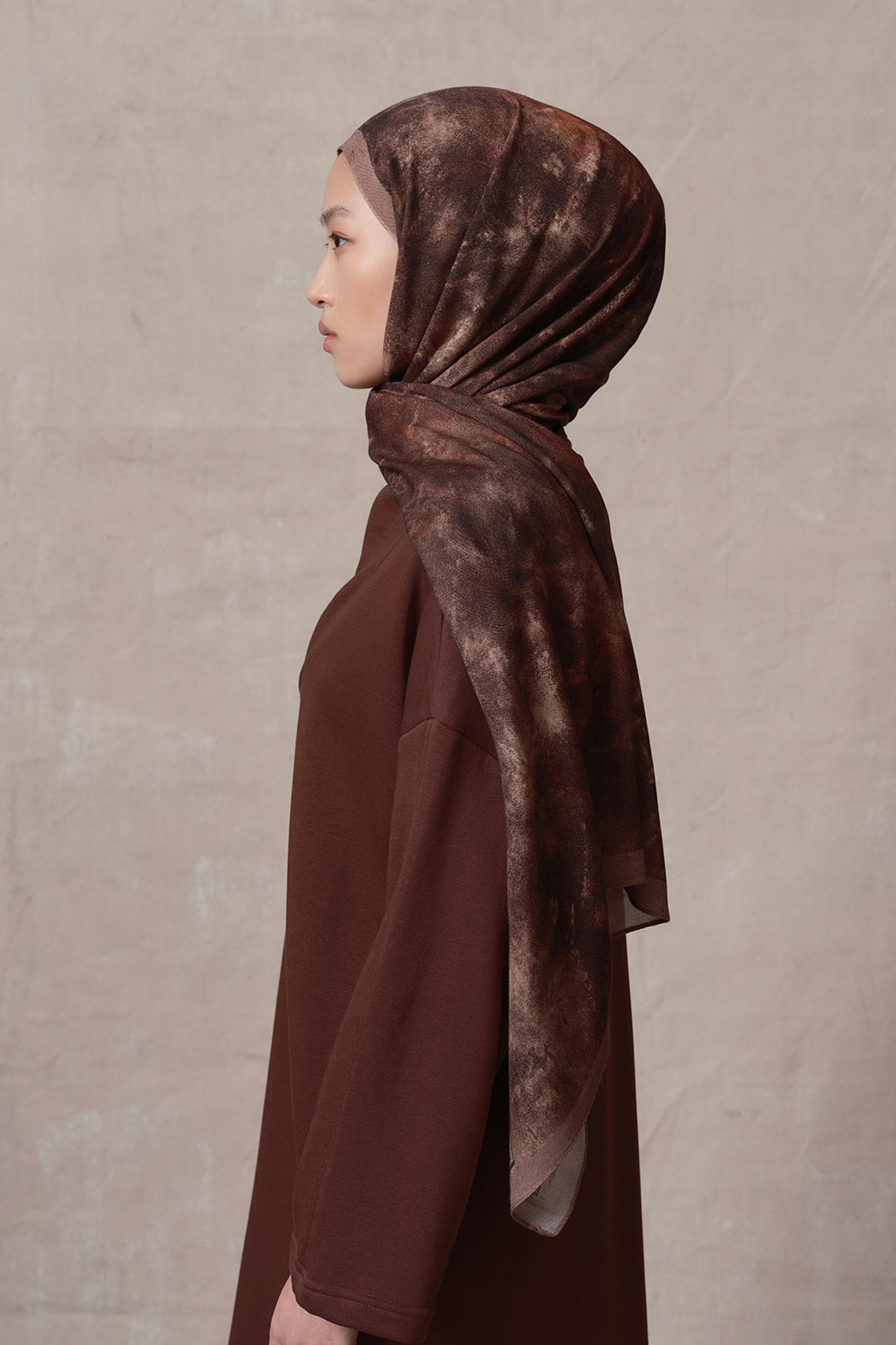 Modal Brush Scarf Batic Brown