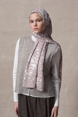 Modal Brush Scarf Minimal Pattern Beige