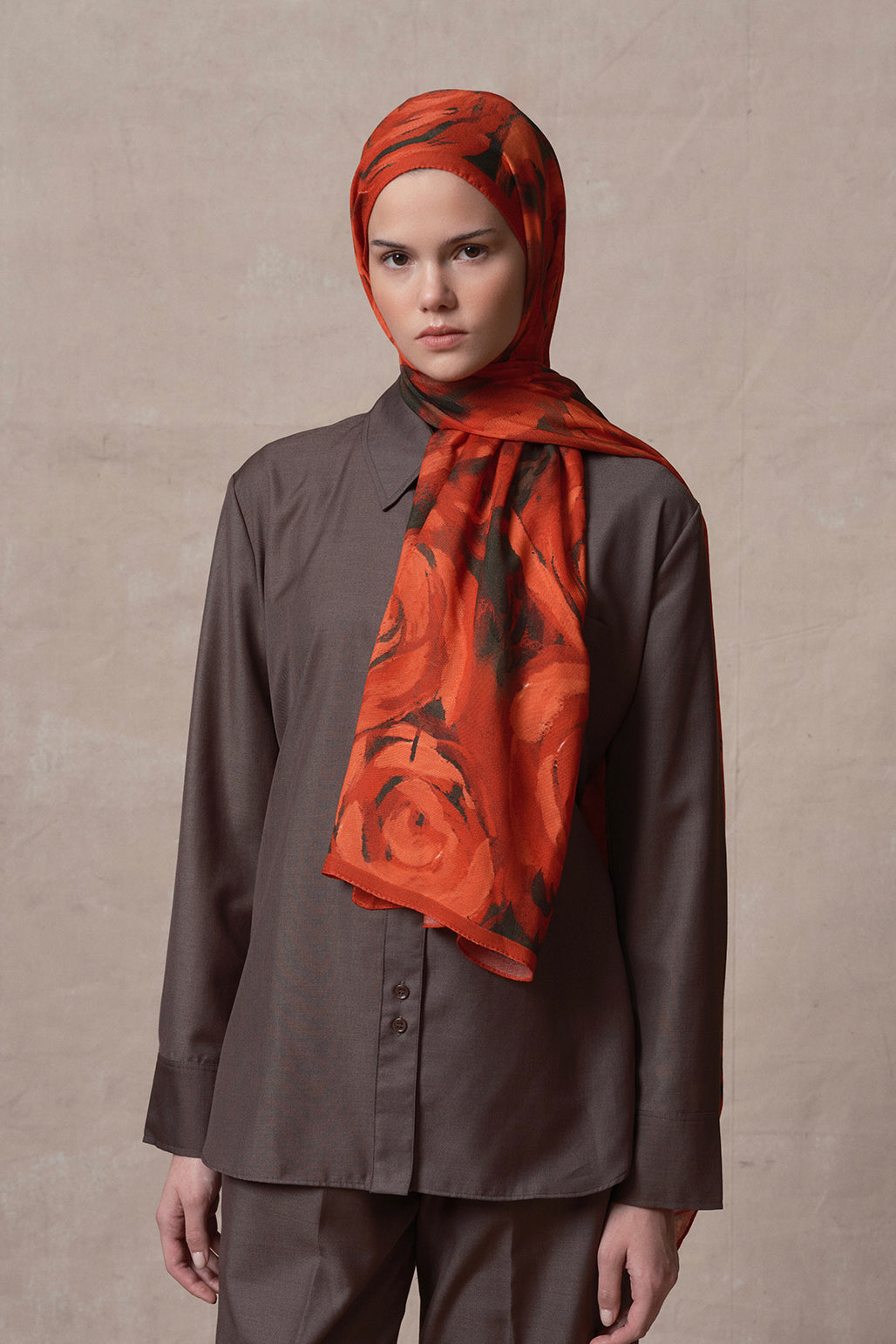 Modal Brush Scarf Rose Red