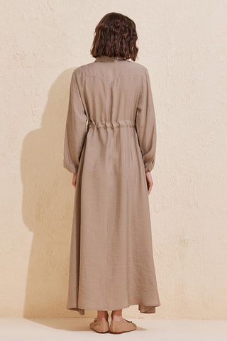 Modal Long Dress with Pockets Safari