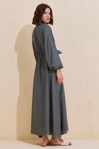 Modal Long Dress with Pockets Urban Gray