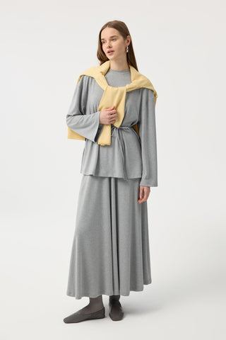 Modal Cupra Skirt Set Grey Melange