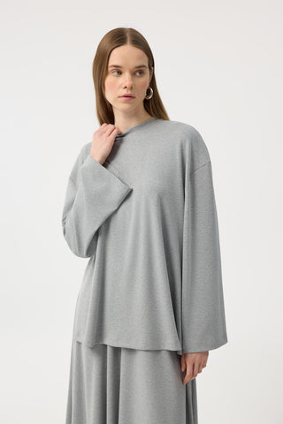 Modal Cupra Skirt Set Grey Melange