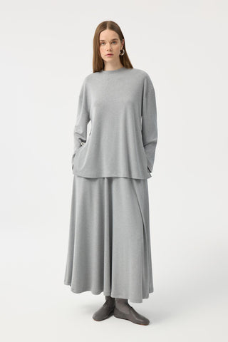 Modal Cupra Skirt Set Grey Melange