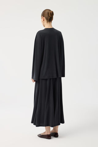 Modal Cupra Skirt Set Black
