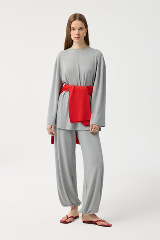 Modal Cupra Jogger Trousers Set Grey Melange