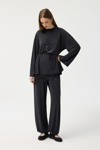 Modal Cupra Jogger Trousers Set Black