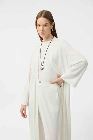 Modal Cupra Trousers Blouse Abaya Set Ecru