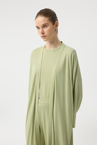 Modal Cupra Trousers Blouse Abaya Set Green