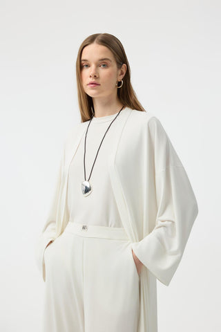 Modal Cupra Trousers Blouse Abaya Set Ecru