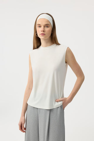 Modal Cupra Sleeveless Bodysuit Ecru