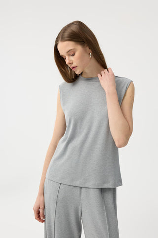 Modal Cupra Sleeveless Bodysuit Grey Melange
