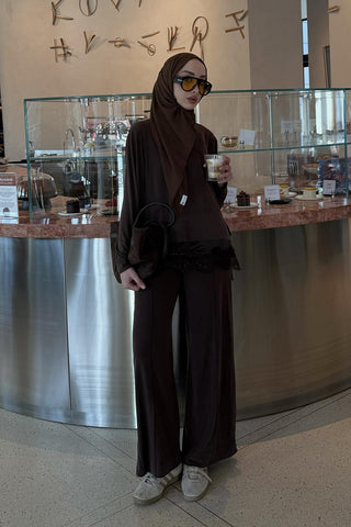 Modal Cupra Trousers Brown